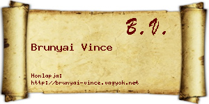 Brunyai Vince névjegykártya
